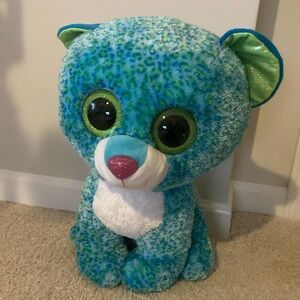 Ty Blue and Green Stuffed Animal with Large Eyes and Cute Ears